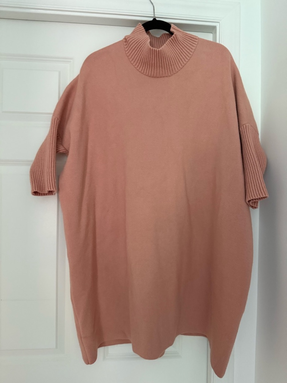Kerisma Aja Oversized Ribbed-Turtleneck Sweater Dress in Dusty Rose